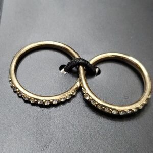 Forever 21 gold tone rhinestone double ring
